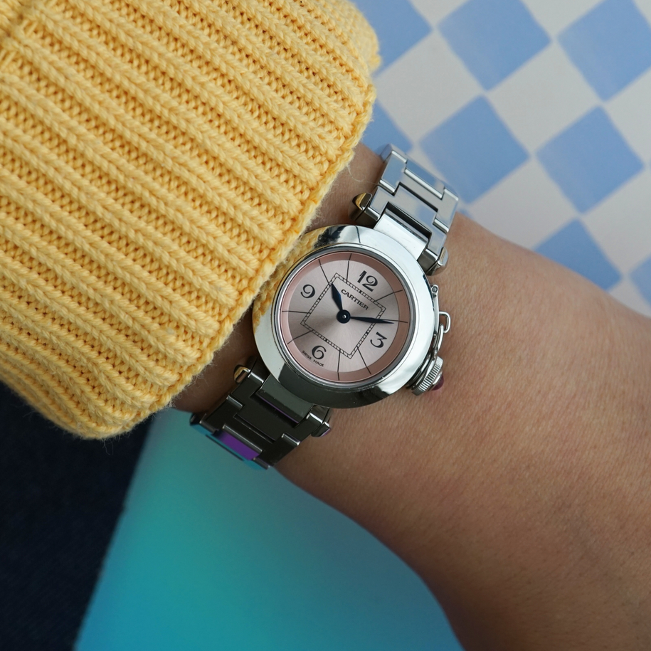 Cartier Mini Miss Pasha Pink Dial W3140008 Stainless Steel