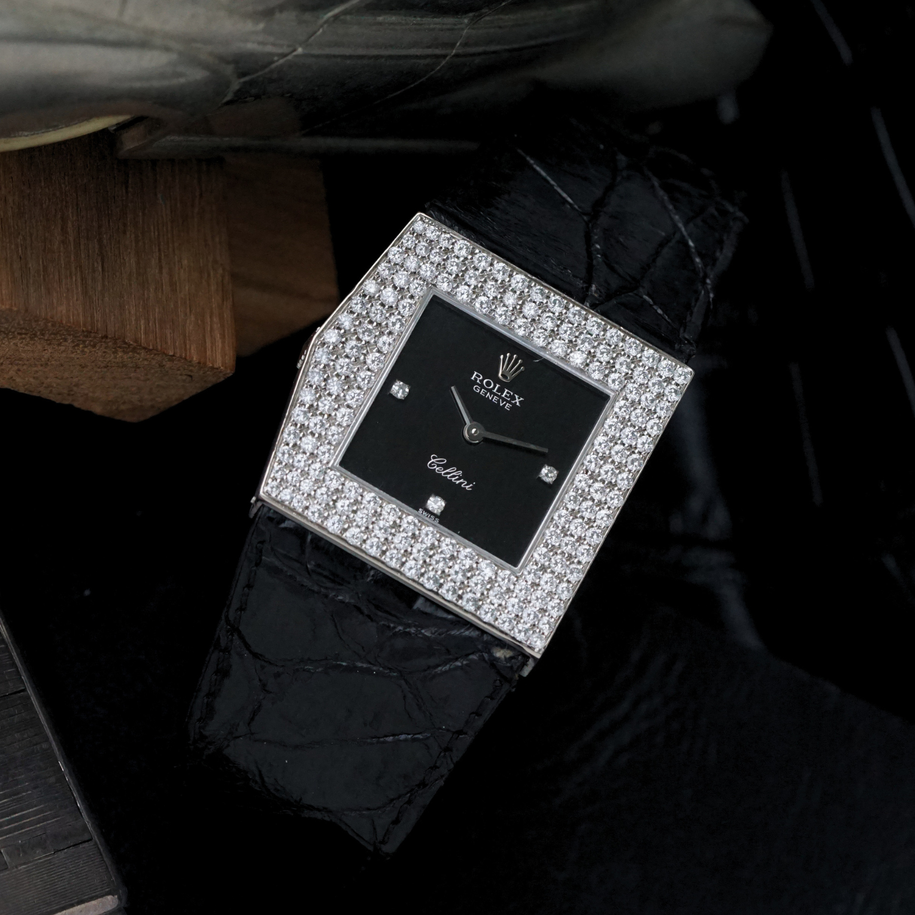 Rolex 1975 Cellini King Midas Diamond Bezel Asymmetrical 4031 White Gold Manual