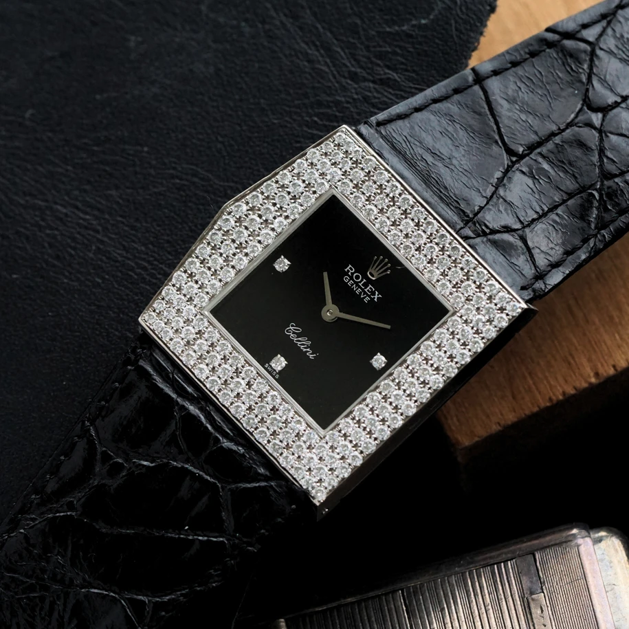 Rolex 1975 Cellini King Midas Diamond Bezel Asymmetrical 4031 White Gold Manual