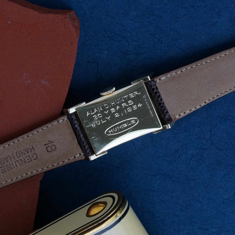 Lord Elgin 1954 Art-Deco Tank Inspired Ref. 4528 14k Yellow Gold Manual