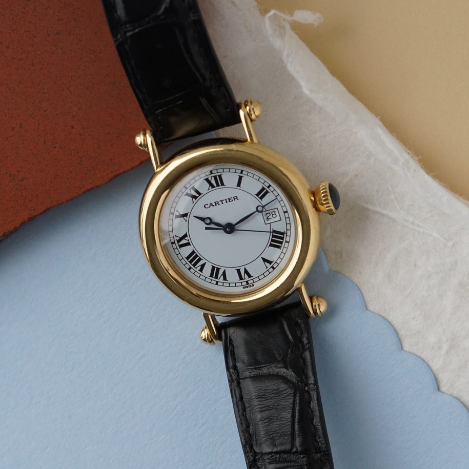 Cartier Diabolo Large Date 14200 Yellow Gold 2000s Quartz