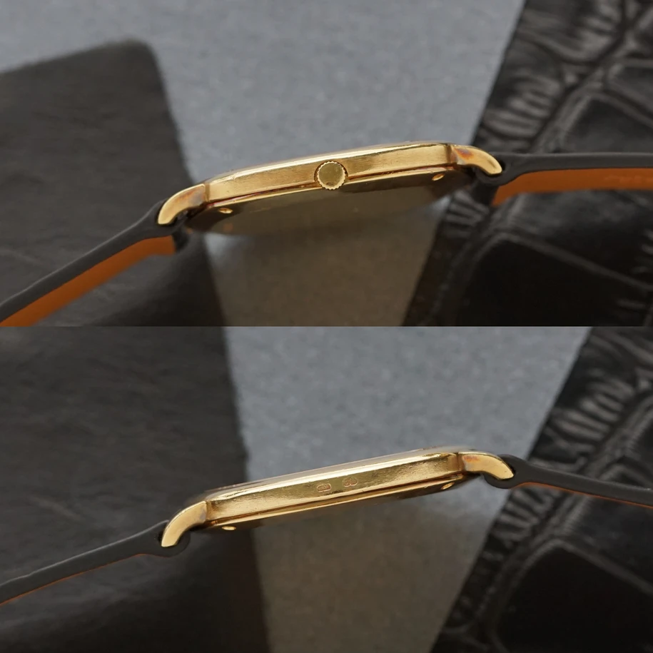 Vacheron Constantin 1980s Black Dial Cushion 33024P 18k Yellow Gold