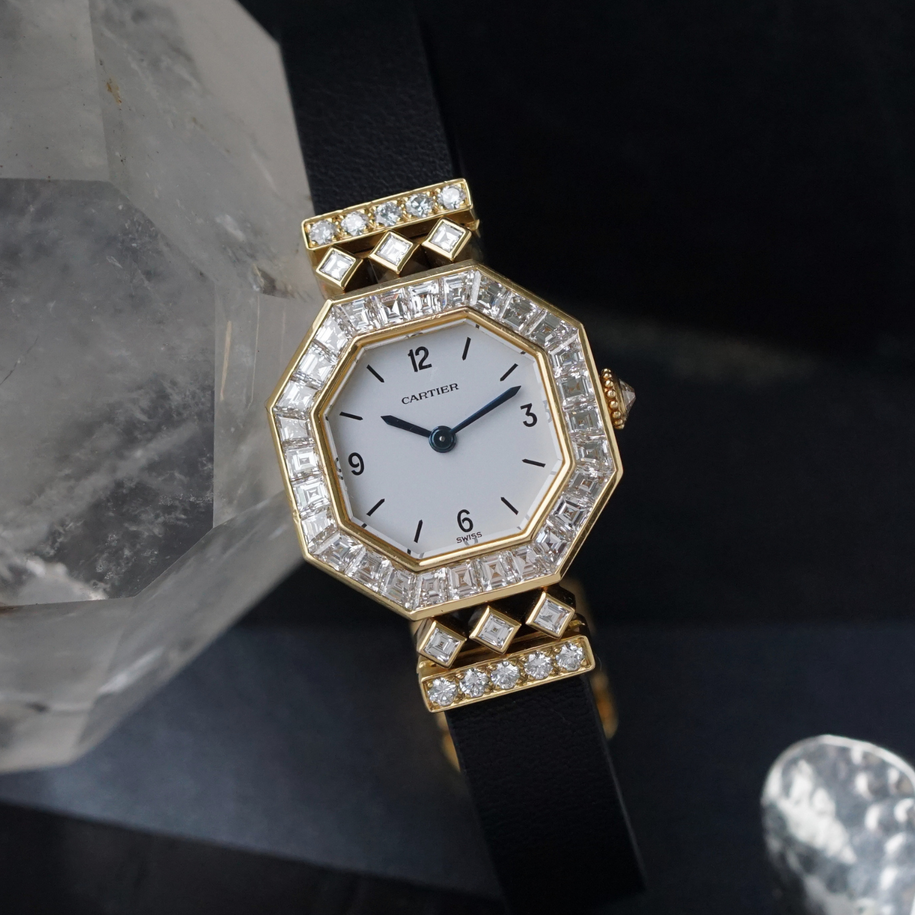 Cartier Vintage Andine with Asscher-Cut Diamond Bezel in 18k Yellow Gold