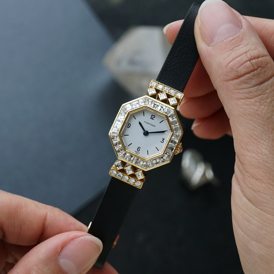 Cartier Vintage Andine with Asscher-Cut Diamond Bezel in 18k Yellow Gold