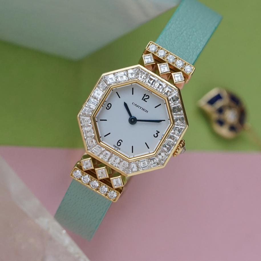 Cartier Vintage Andine with Asscher-Cut Diamond Bezel in 18k Yellow Gold
