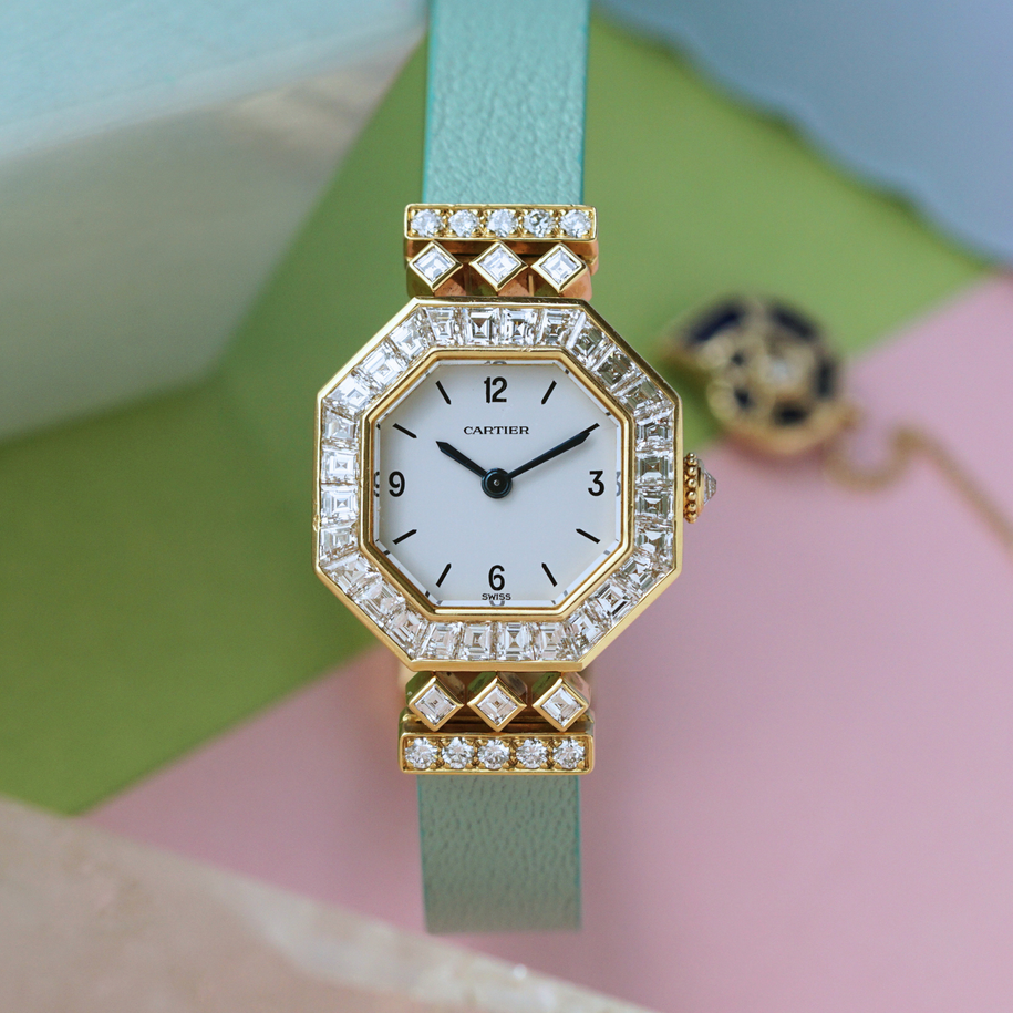 Cartier Vintage Andine with Asscher-Cut Diamond Bezel in 18k Yellow Gold