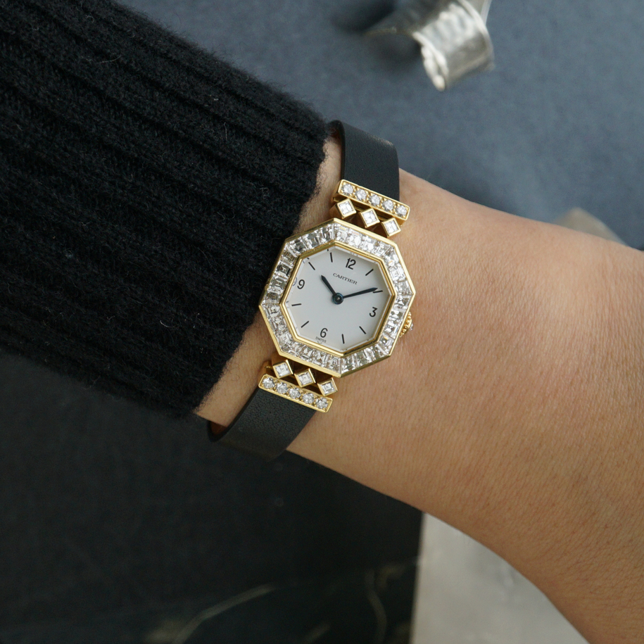 Cartier Vintage Andine with Asscher-Cut Diamond Bezel in 18k Yellow Gold