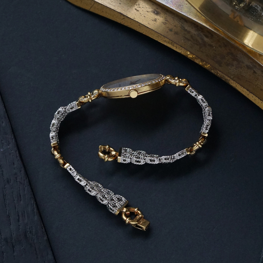 Vintage Audemars Piguet Woven Diamond Bracelet Two-Tone Watch