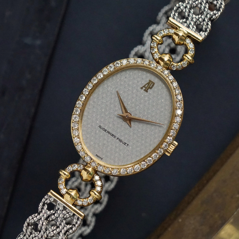 Vintage Audemars Piguet Woven Diamond Bracelet Two-Tone Watch