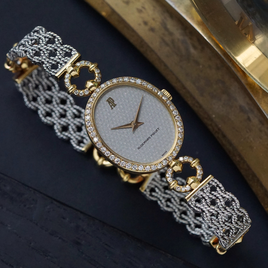 Vintage Audemars Piguet Woven Chain Diamond Watch, Circa 1970s