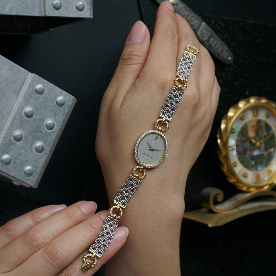 Vintage Audemars Piguet Woven Diamond Bracelet Two-Tone Watch