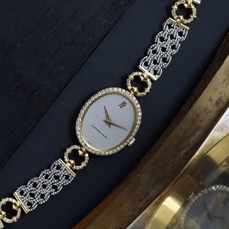 Vintage Audemars Piguet Woven Chain Diamond Watch, Circa 1970s