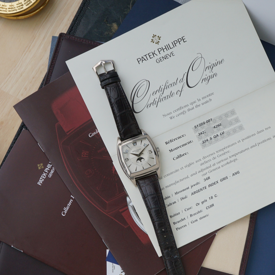 Patek Philippe Gondolo Calendario Ref. 5135G White Gold | 2005 Papers