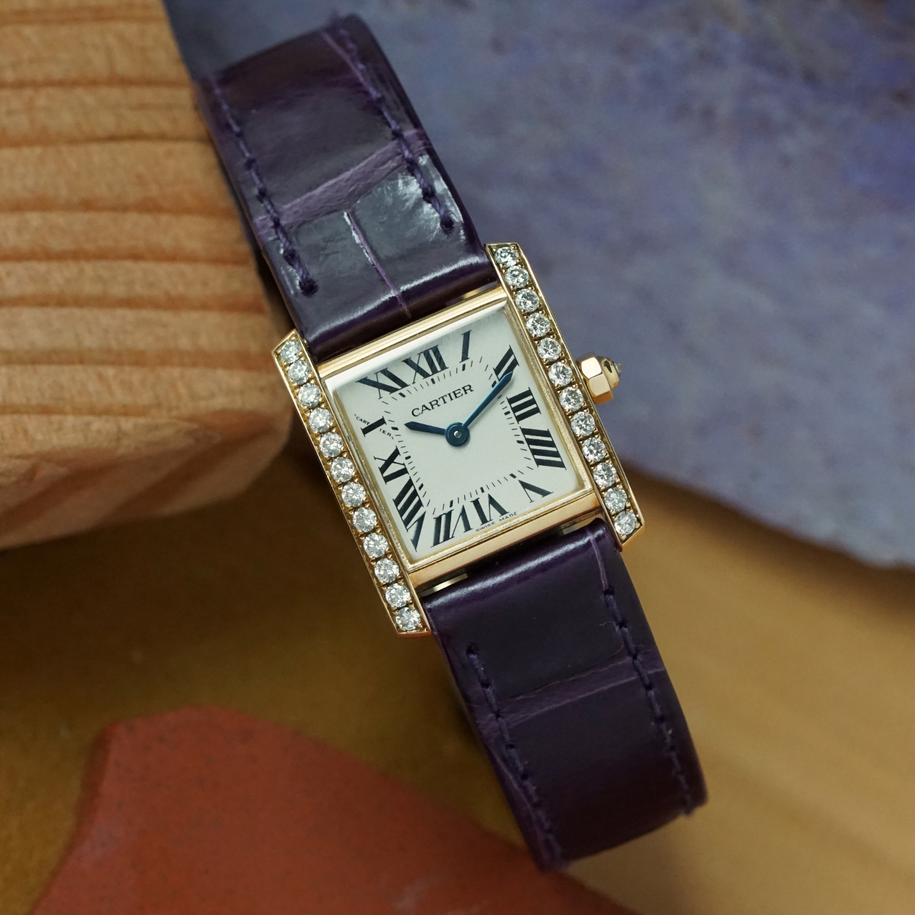 Cartier Small Tank Francaise Diamonds WE100131 Yellow Gold
