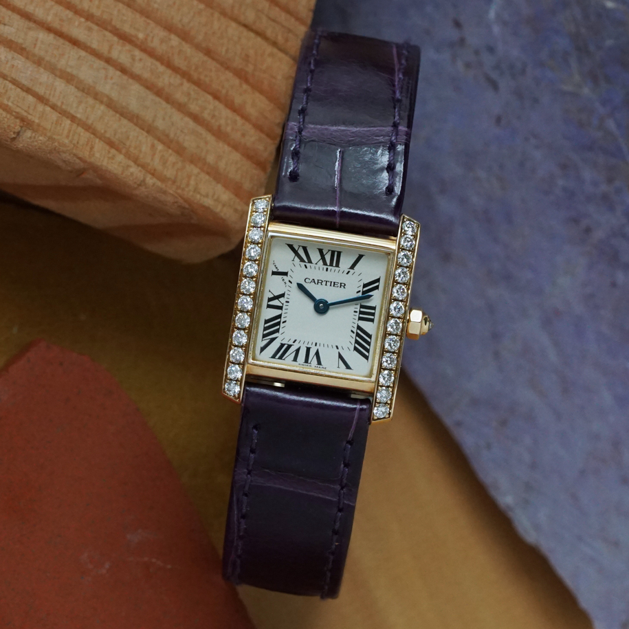 Cartier Small Tank Francaise Diamonds WE100131 Yellow Gold
