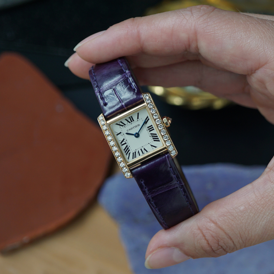 Cartier Small Tank Francaise Diamonds WE100131 Yellow Gold
