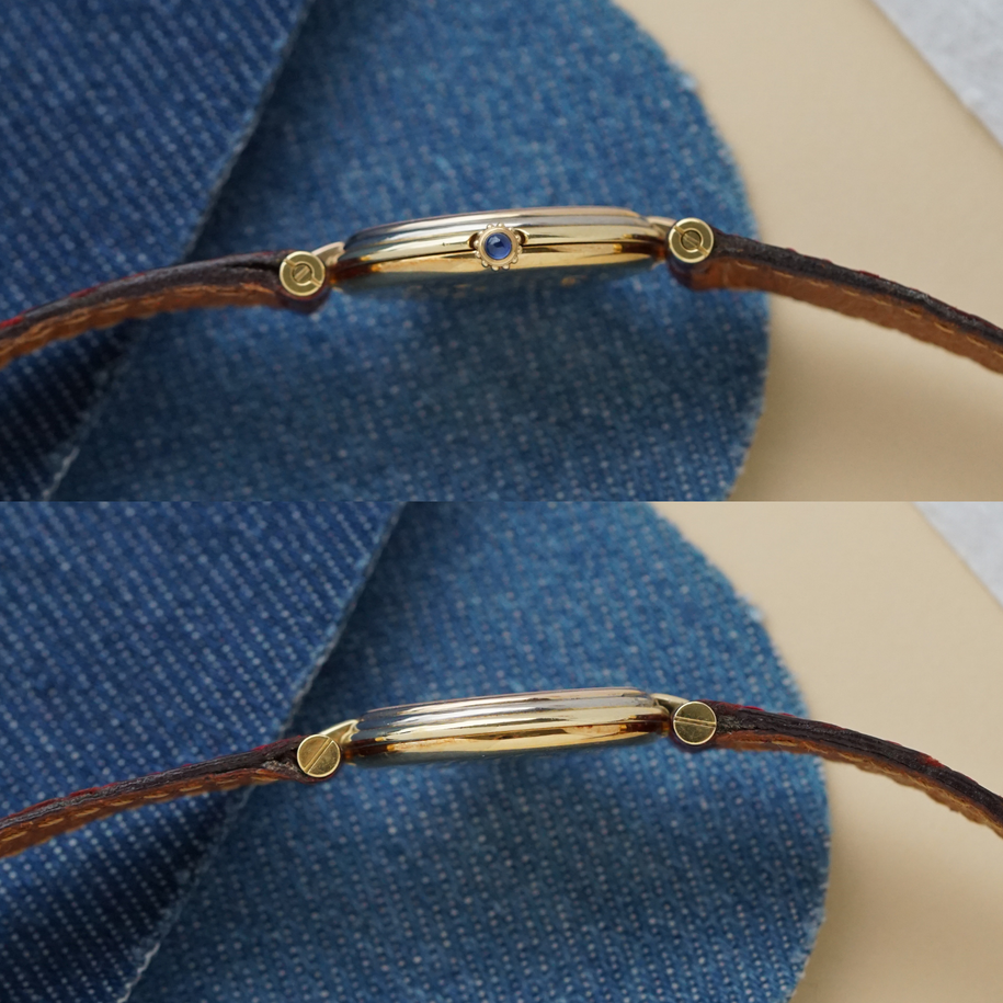 Cartier 1990s Small Vendome Trinity 18k Trigold Yellow White Rose Gold 25mm