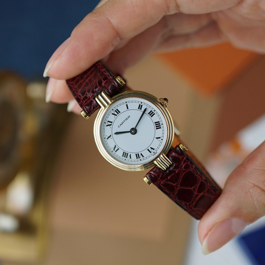 Cartier 1990s Small Vendome Trinity 18k Trigold Yellow White Rose Gold 25mm