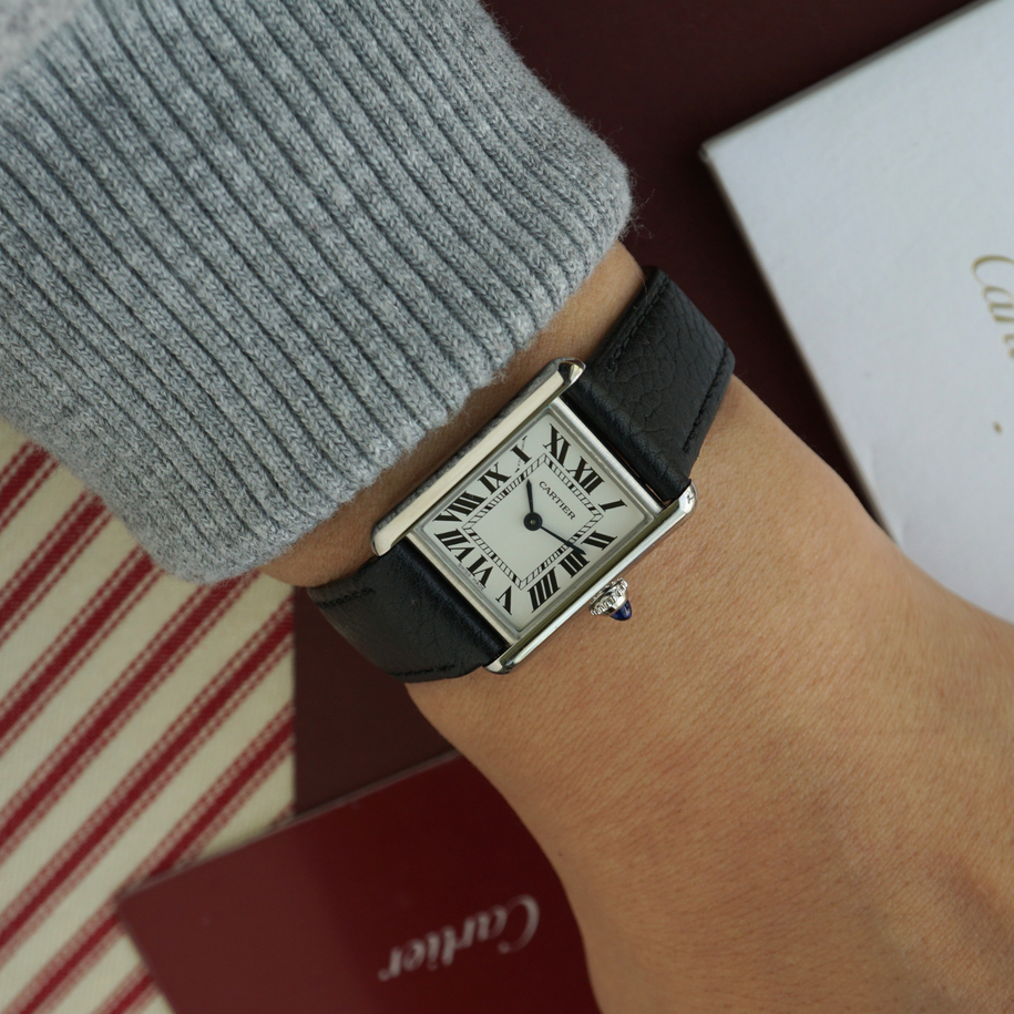 Cartier Small Tank Must WSTA0042 w/ 2021 Card Stainless Steel 22mm Quartz
