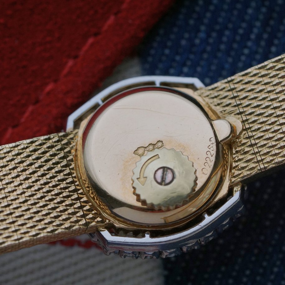 Cartier Diamond Ladies Watch 18k Gold Bracelet Movado Movement Vintage