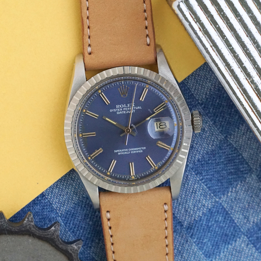 Rolex Vintage Datejust Ref. 1603 Blue Dial Stainless Steel, Circa 1977 Automatic