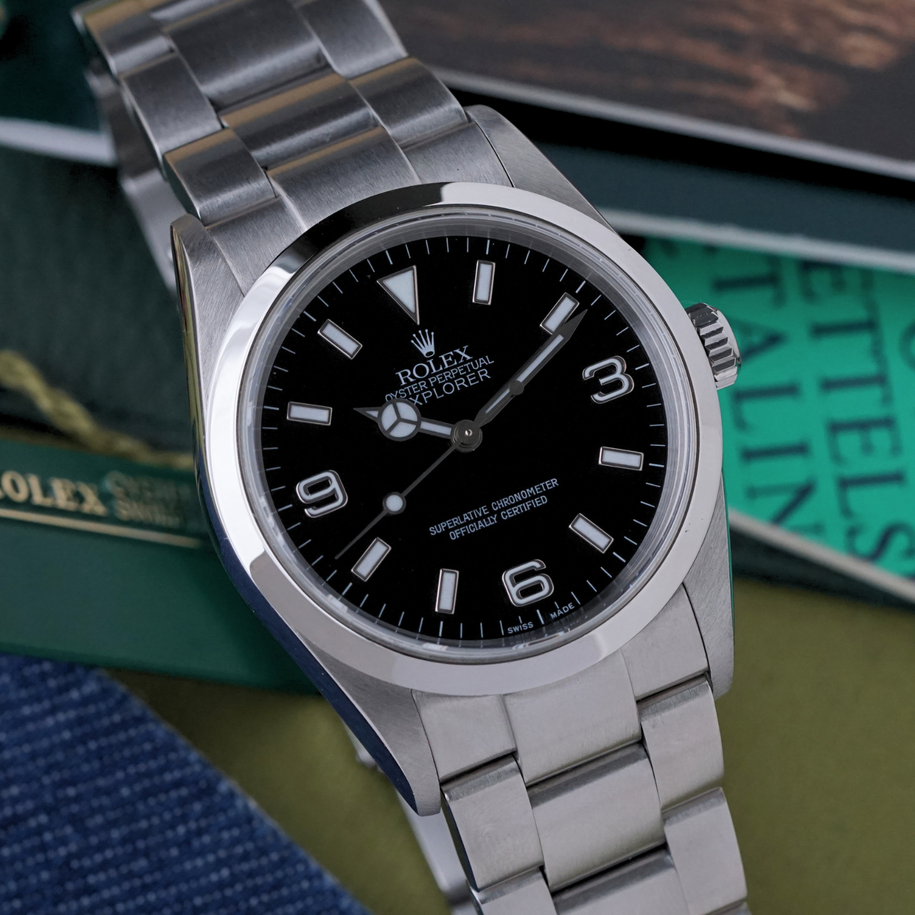 Rolex Explorer I 2003 Papers Ref. 114270 Stainless Steel Box Books Tags Complete