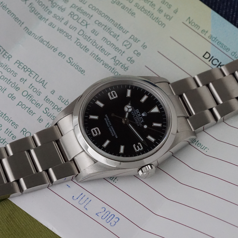 Rolex Explorer I 2003 Papers Ref. 114270 Stainless Steel Box Books Tags Complete