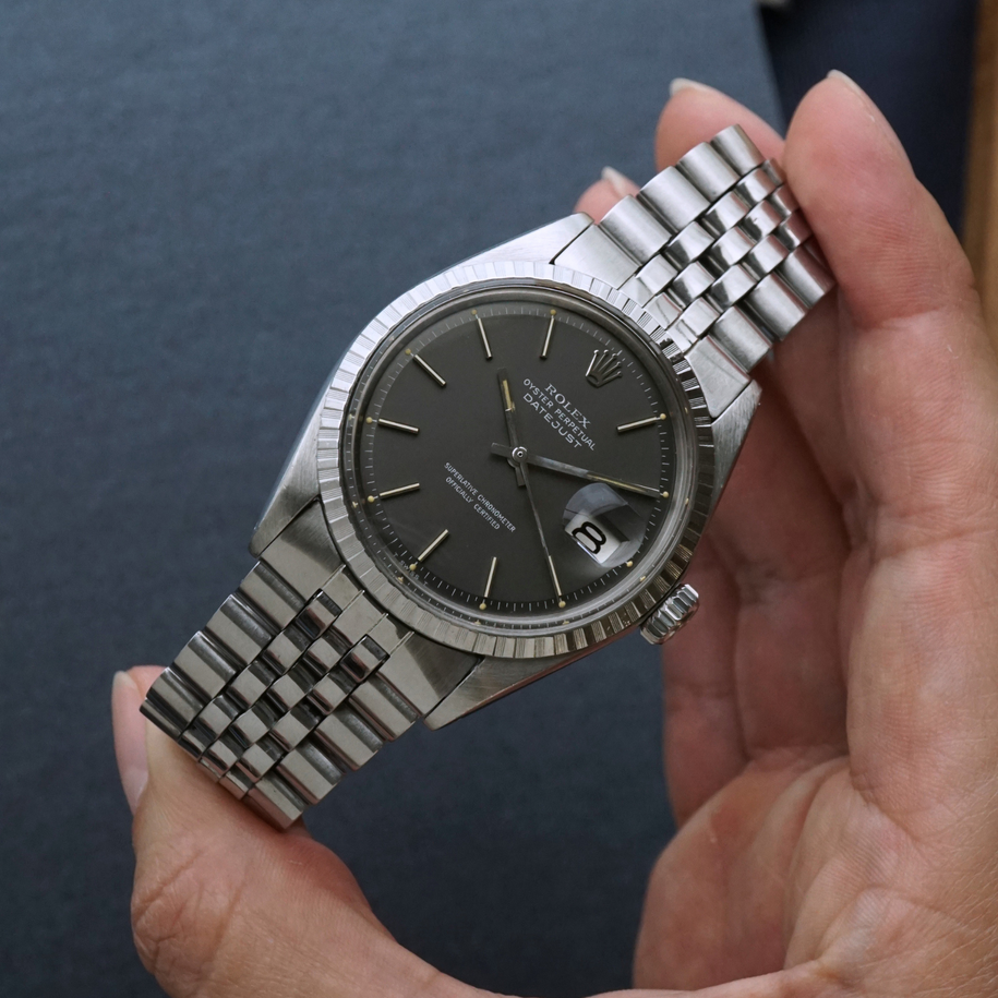 Rolex Vintage Datejust Ref. 1603 Grey Dial Stainless Steel Jubilee, Circa 1972
