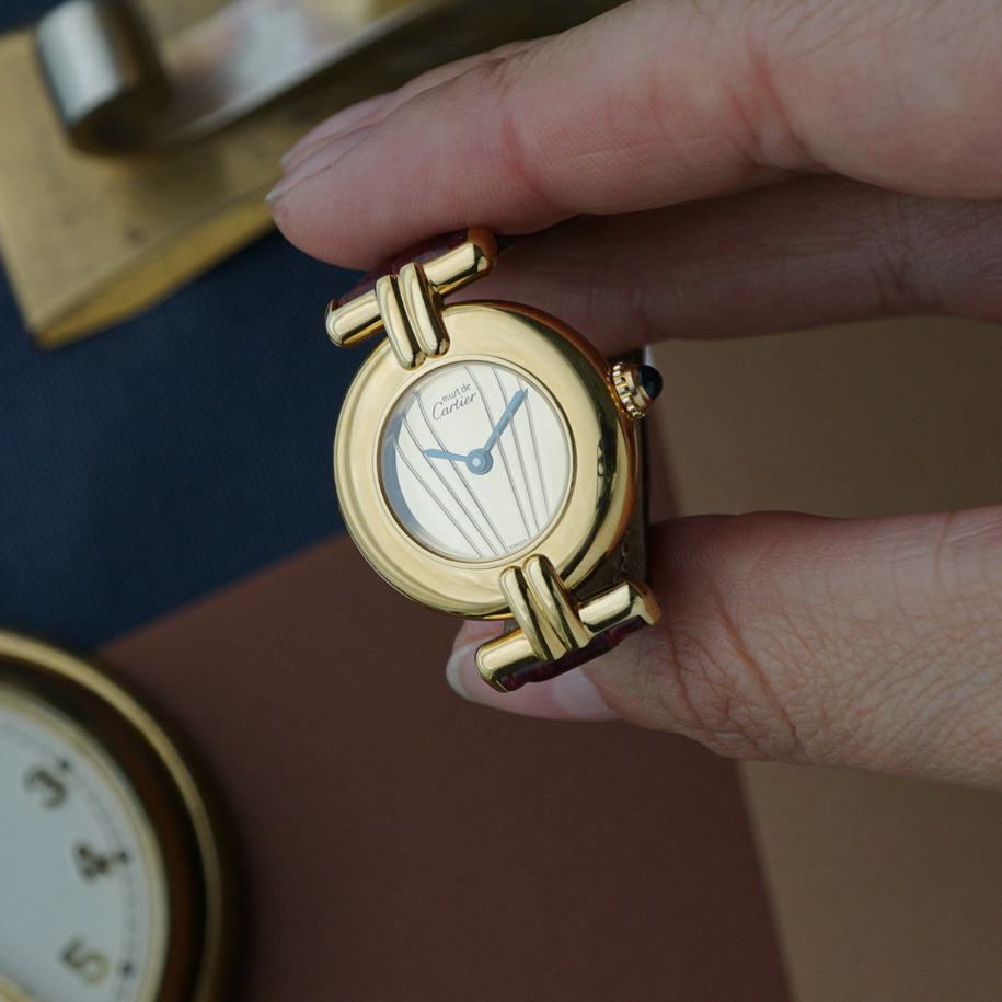Cartier Must de Cartier Colisee Mirror Sunburst Vermeil 1980-90s