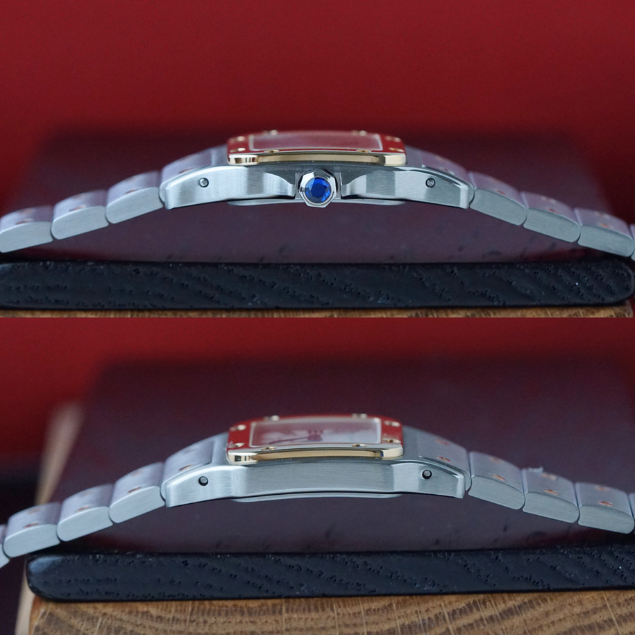 Cartier Santos Galbee Small Two Tone Quartz Watch Steel Gold 2009 Papers