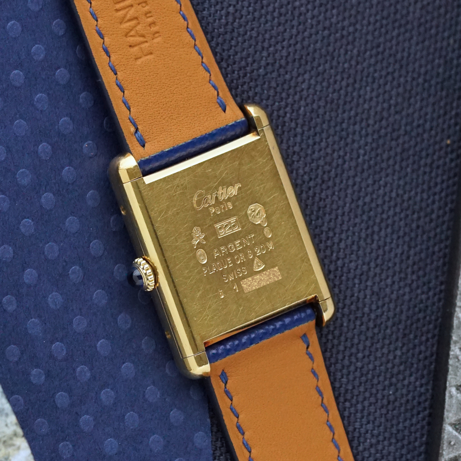 Cartier Must de Cartier Tank Blue Dial Vermeil Manual Wind 1970s