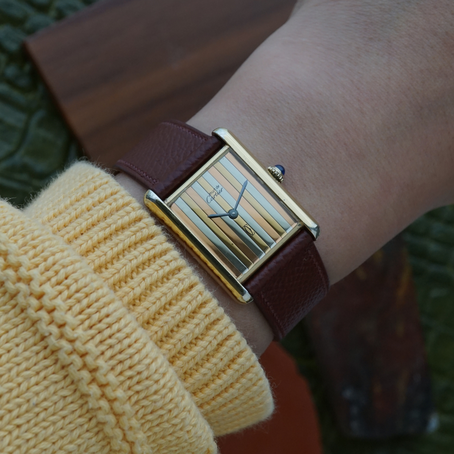 Cartier Must de Cartier Tank Tricolor Dial Vermeil Manual Wind 1980s