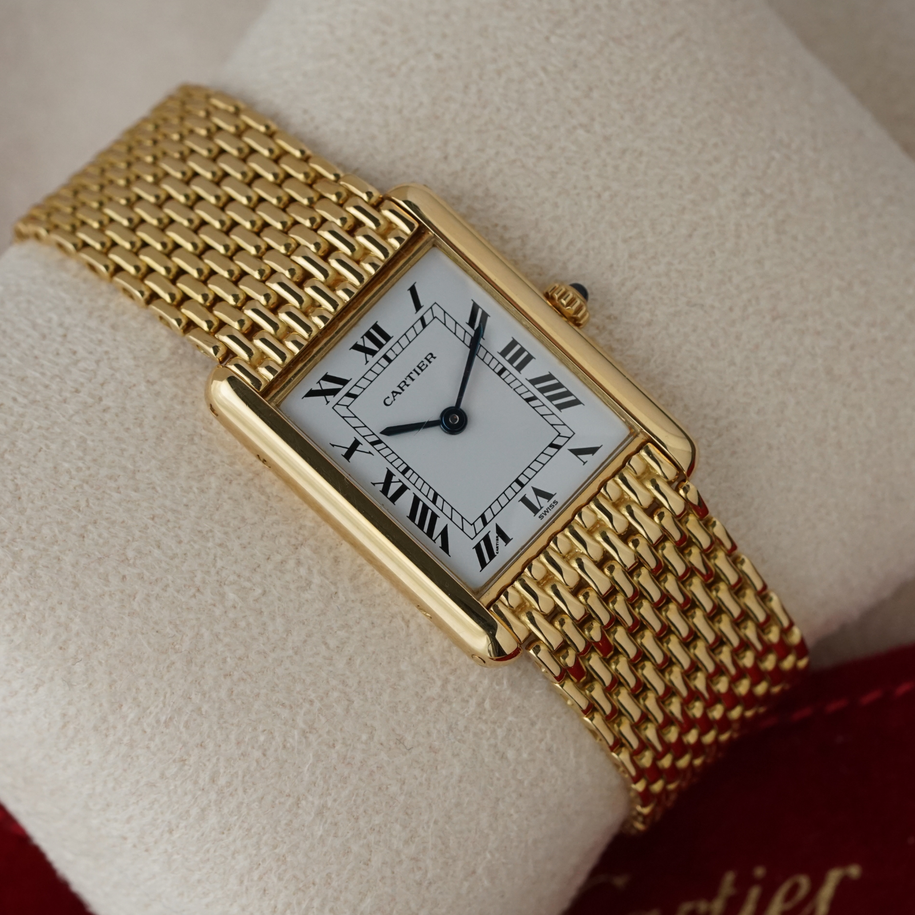 Cartier Tank 18K Yellow Gold 88105 Beads of Rice Bracelet 1990s