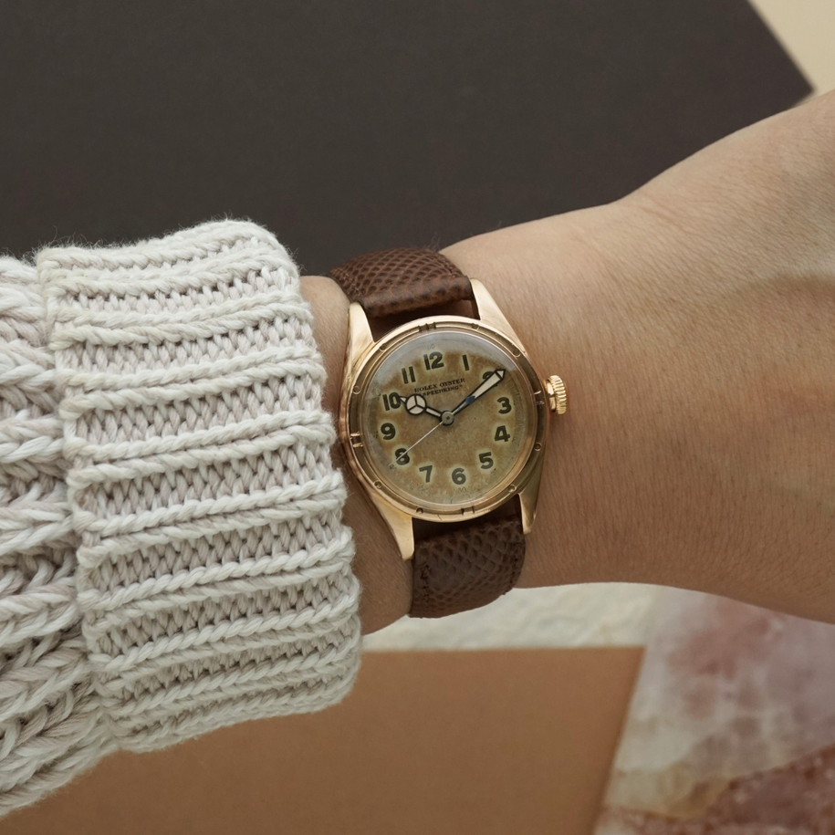 Rolex Vintage Oyster Speedking 2595 14K Rose Gold Manual Wind, Circa 1946