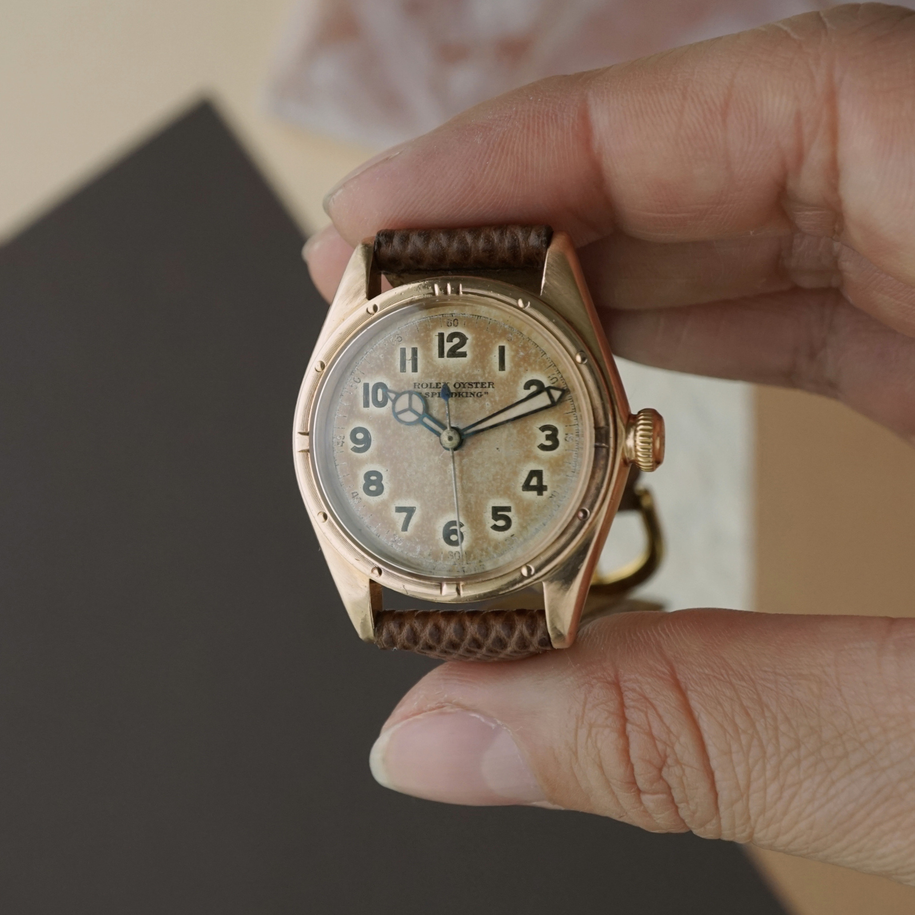 Rolex Vintage Oyster Speedking 2595 14K Rose Gold Manual Wind, Circa 1946