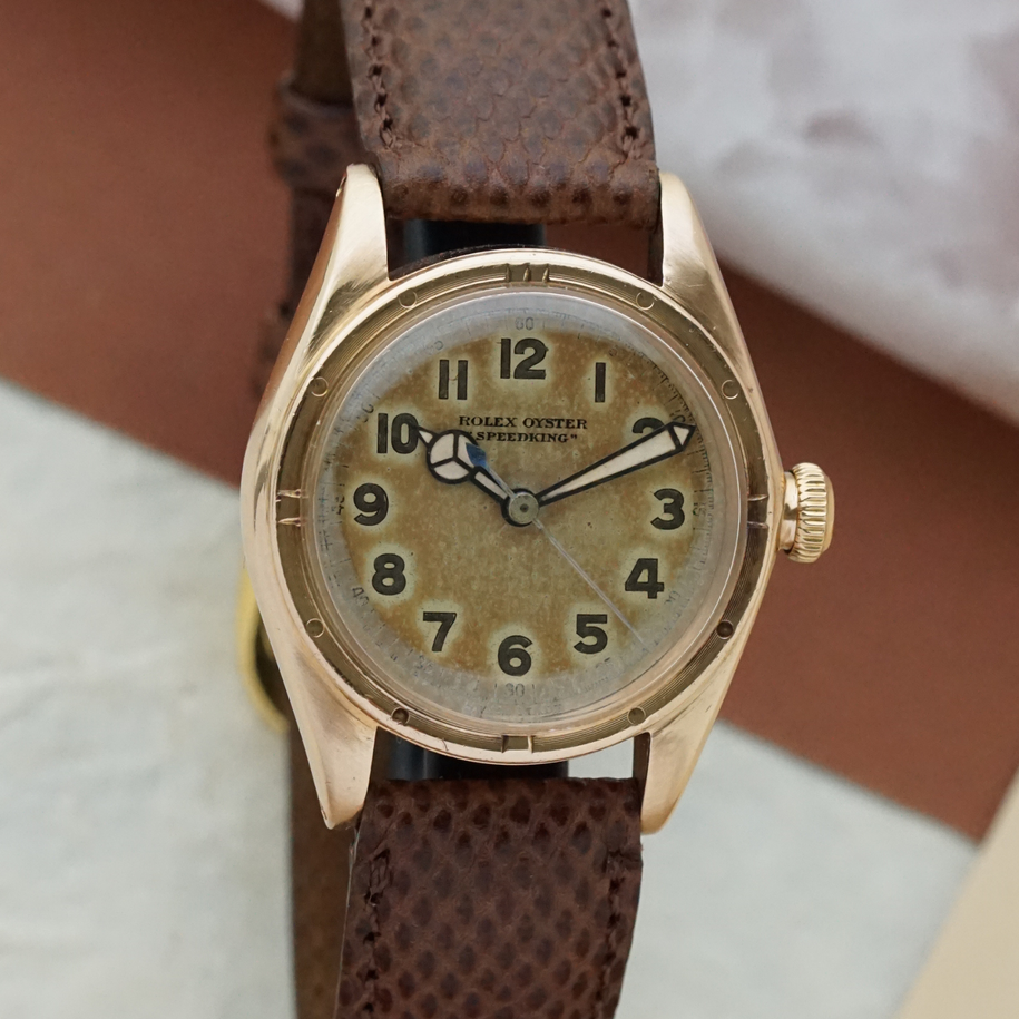 Rolex Vintage Oyster Speedking 2595 14K Rose Gold Manual Wind, Circa 1946