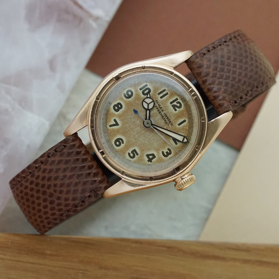 Rolex Vintage Oyster Speedking 2595 14K Rose Gold Manual Wind, Circa 1946