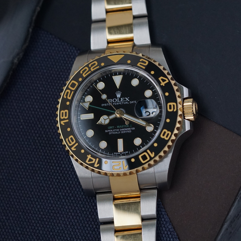 Rolex GMT Master II 116713LN Two Tone Ceramic Automatic Stainless Steel 18k Yellow Gold