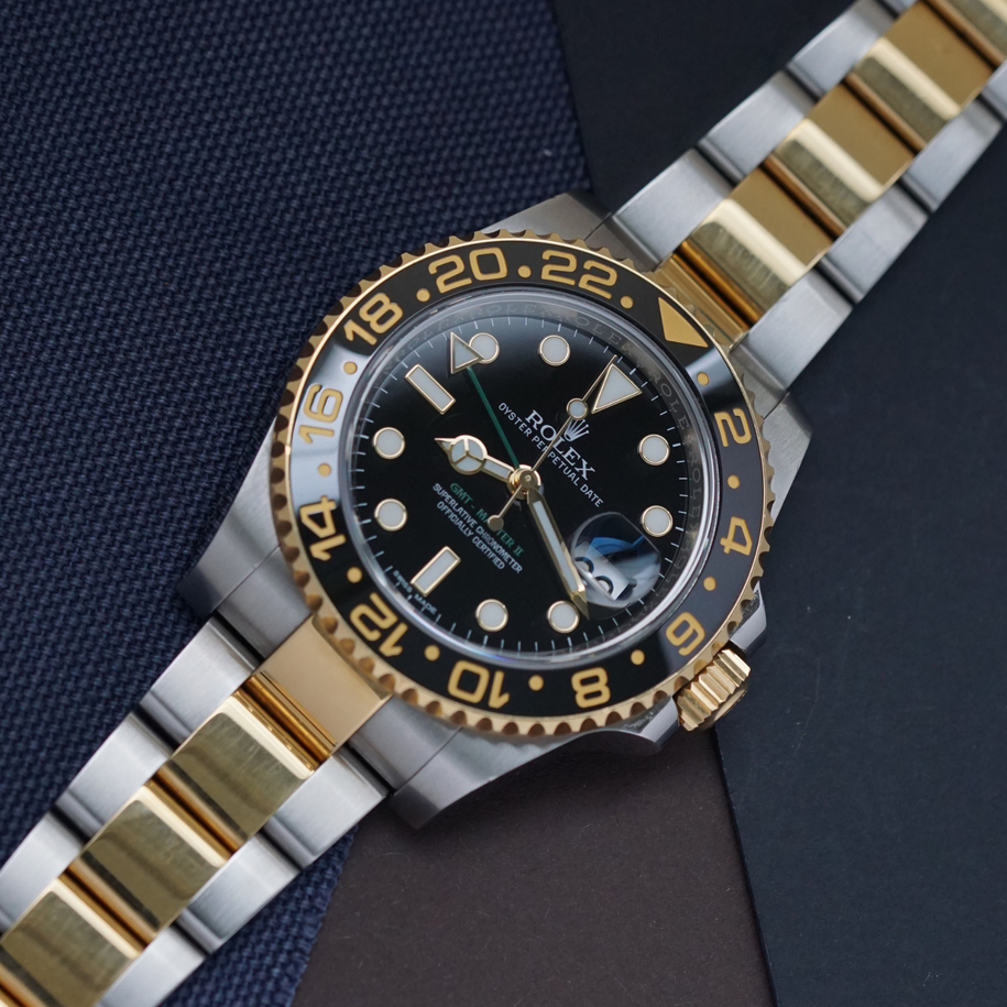 Rolex GMT Master II 116713LN Two Tone Ceramic Automatic Stainless Steel 18k Yellow Gold