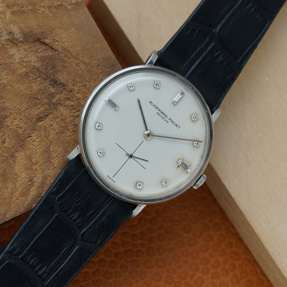 Audemars Piguet Vintage 18k White Gold Diamond Dial, Circa 1960s