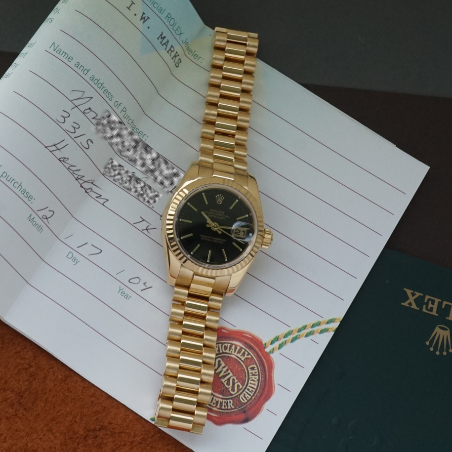 Rolex Lady-Datejust 179178 18k Yellow Gold | 2004 Papers