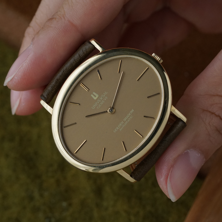 Vintage Universal Geneve Golden Shadow 18k Yellow Gold