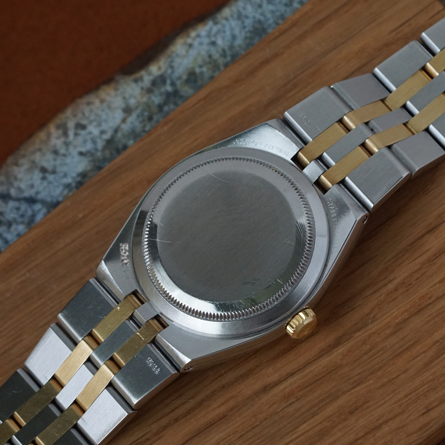 Vintage Rolex Oyster Quartz Datejust 17013 18k Gold & Steel