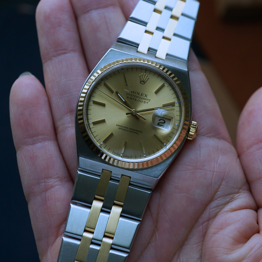 Rolex Oysterquartz Datejust 17013 Two-Tone K Serial Circa 2001