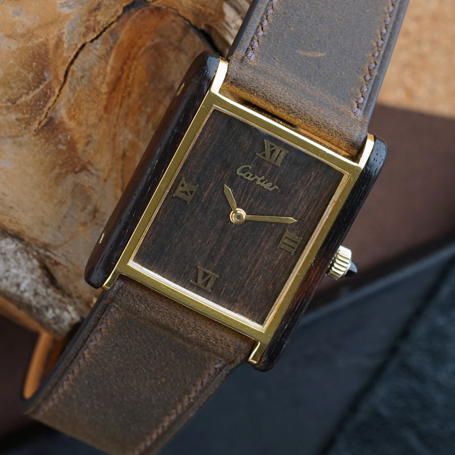 Cartier Tank Palissandre de Rio 20611 Gold Plated Manual Wind 1970s