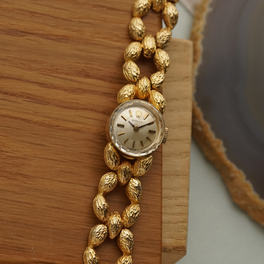 Vintage Rolex 14k Yellow Gold Nugget Bracelet
