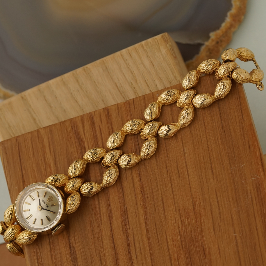 Vintage Rolex 14k Yellow Gold Nugget Bracelet