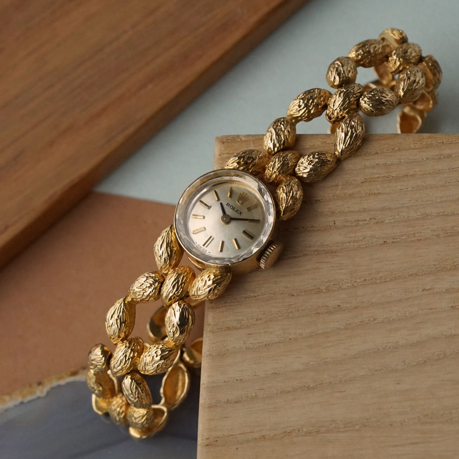 Vintage Rolex 14k Yellow Gold Nugget Bracelet