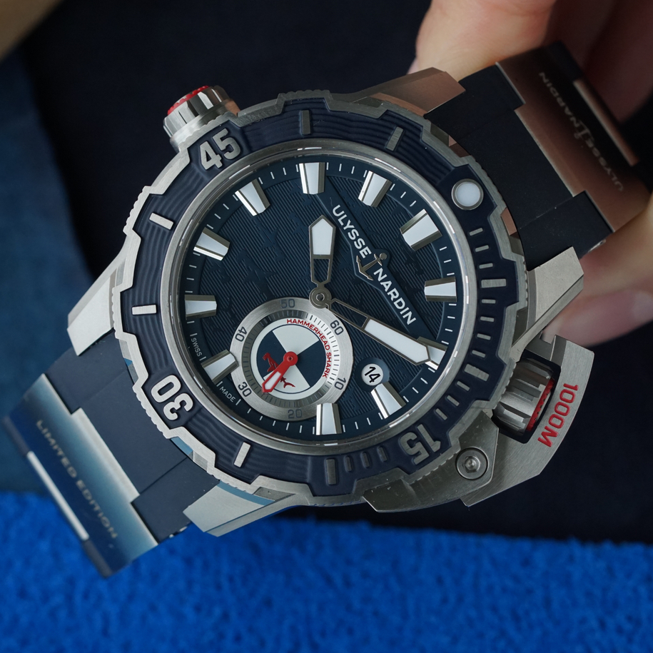 Ulysse Nardin Diver Deep Dive Hammerhead Shark Titanium Blue Dial