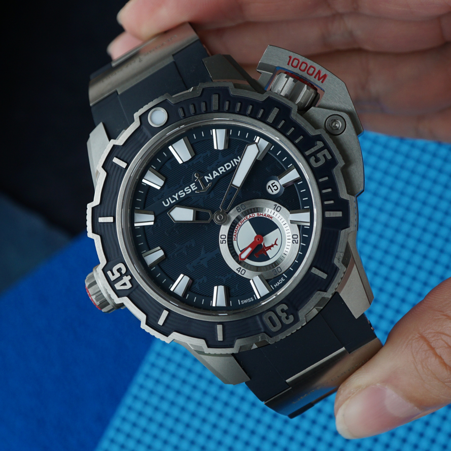 Ulysse Nardin Diver Deep Dive Hammerhead Shark Titanium Blue Dial